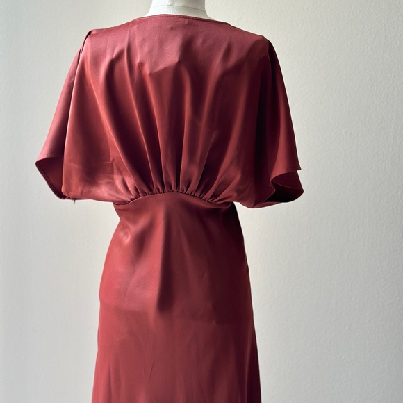 BLDH Leila Charmeuse Dress in Wine Brown - Picture 13 of 14